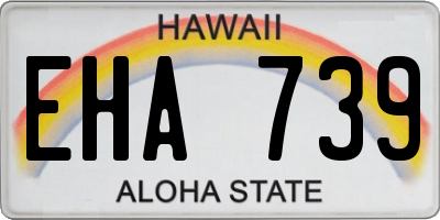 HI license plate EHA739