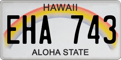 HI license plate EHA743