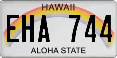 HI license plate EHA744