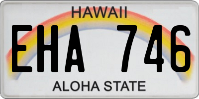 HI license plate EHA746
