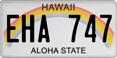 HI license plate EHA747