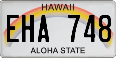 HI license plate EHA748