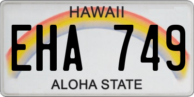 HI license plate EHA749