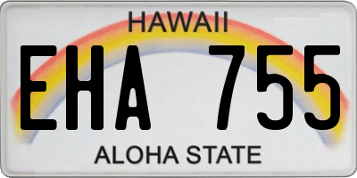 HI license plate EHA755