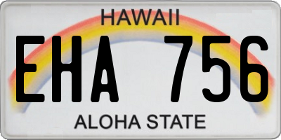 HI license plate EHA756