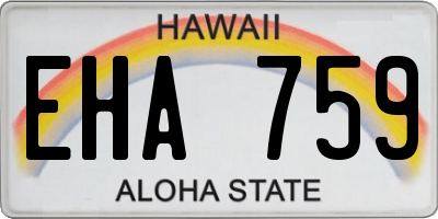 HI license plate EHA759