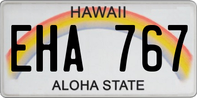 HI license plate EHA767