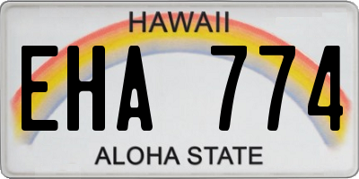 HI license plate EHA774