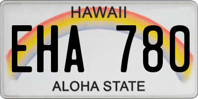 HI license plate EHA780