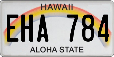 HI license plate EHA784