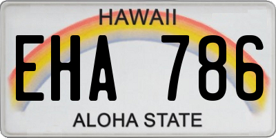 HI license plate EHA786