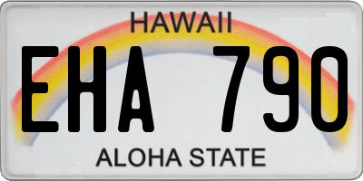 HI license plate EHA790