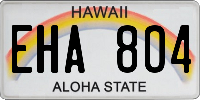HI license plate EHA804
