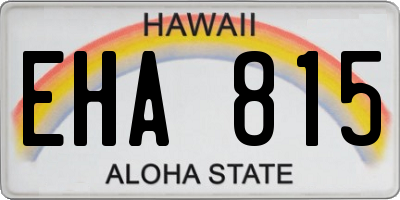 HI license plate EHA815