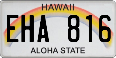 HI license plate EHA816