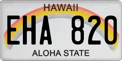 HI license plate EHA820