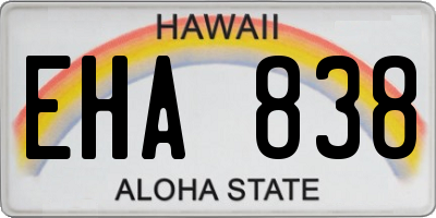 HI license plate EHA838