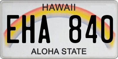 HI license plate EHA840