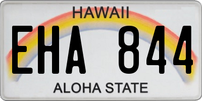 HI license plate EHA844