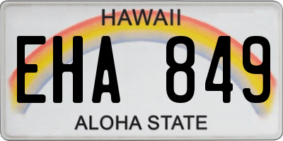 HI license plate EHA849