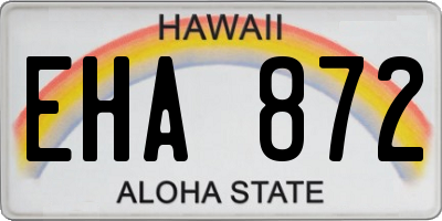 HI license plate EHA872