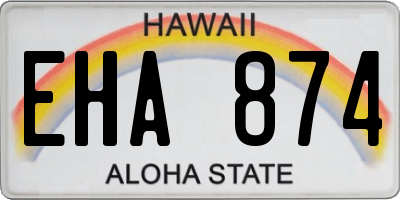 HI license plate EHA874