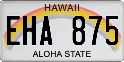 HI license plate EHA875