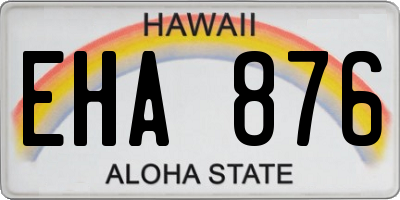HI license plate EHA876
