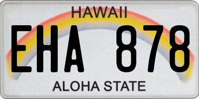 HI license plate EHA878