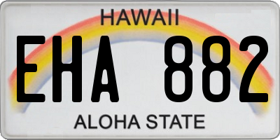 HI license plate EHA882
