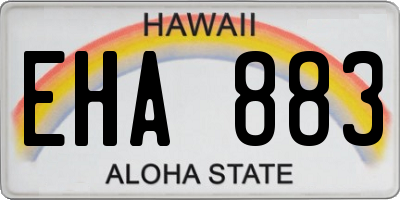 HI license plate EHA883