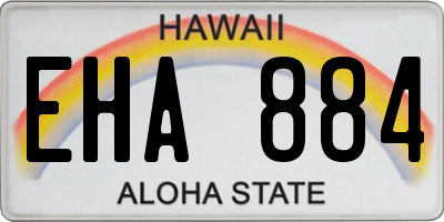 HI license plate EHA884