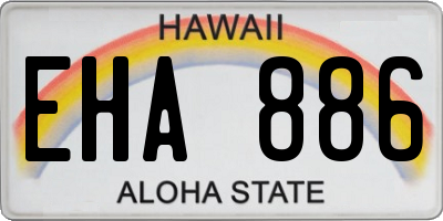 HI license plate EHA886