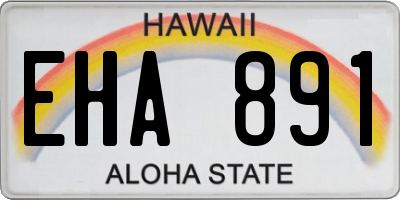 HI license plate EHA891