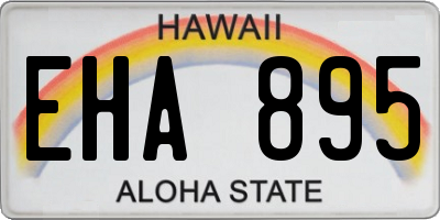 HI license plate EHA895