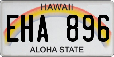 HI license plate EHA896
