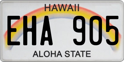HI license plate EHA905