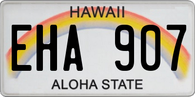 HI license plate EHA907