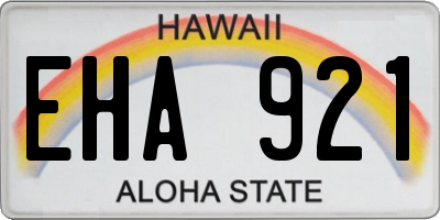 HI license plate EHA921