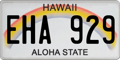 HI license plate EHA929
