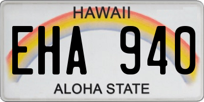 HI license plate EHA940