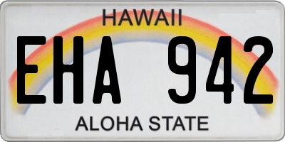 HI license plate EHA942