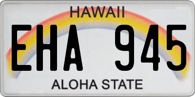 HI license plate EHA945
