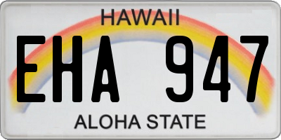 HI license plate EHA947