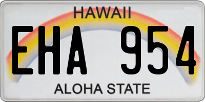 HI license plate EHA954