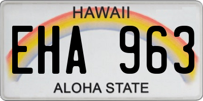 HI license plate EHA963