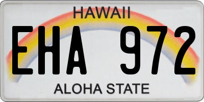 HI license plate EHA972