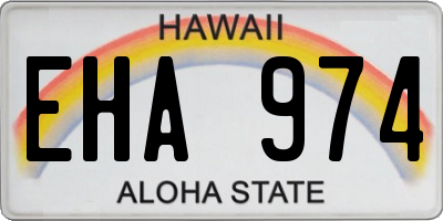 HI license plate EHA974
