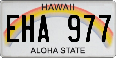 HI license plate EHA977