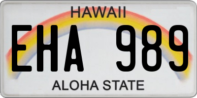 HI license plate EHA989